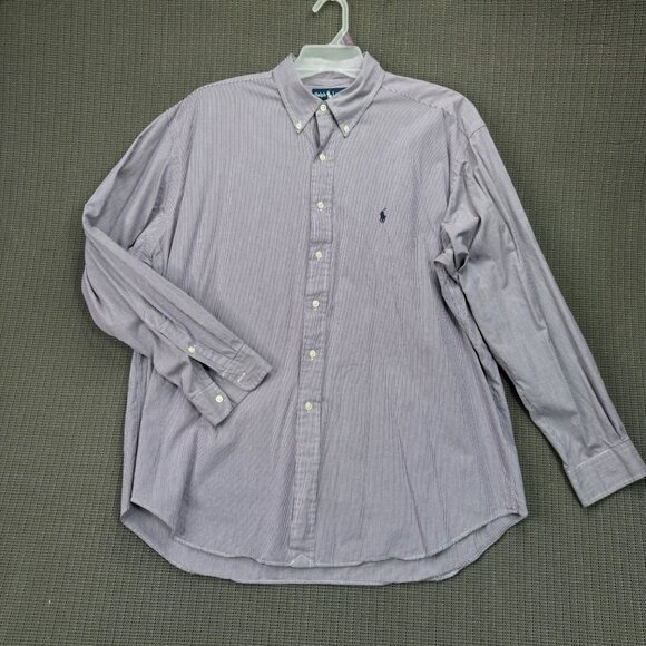 Ralph Lauren Blake XL Button-Down Shirt Purple White Checkered Pattern  Cotton - Picture 1 of 7